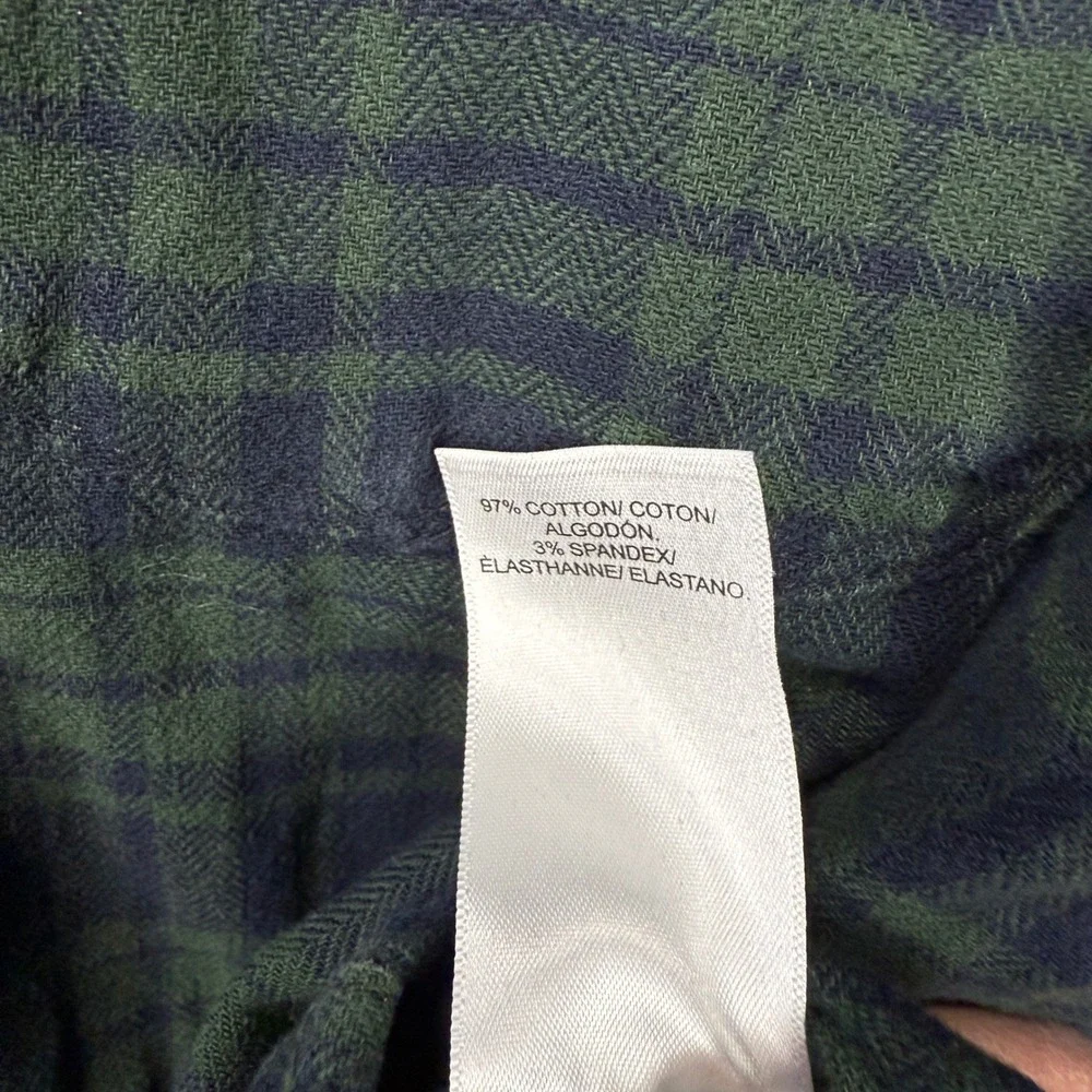 Lucky Brand‎ Mens Saturday Stretch Green Plaid Western Snap Front Shirt Medium